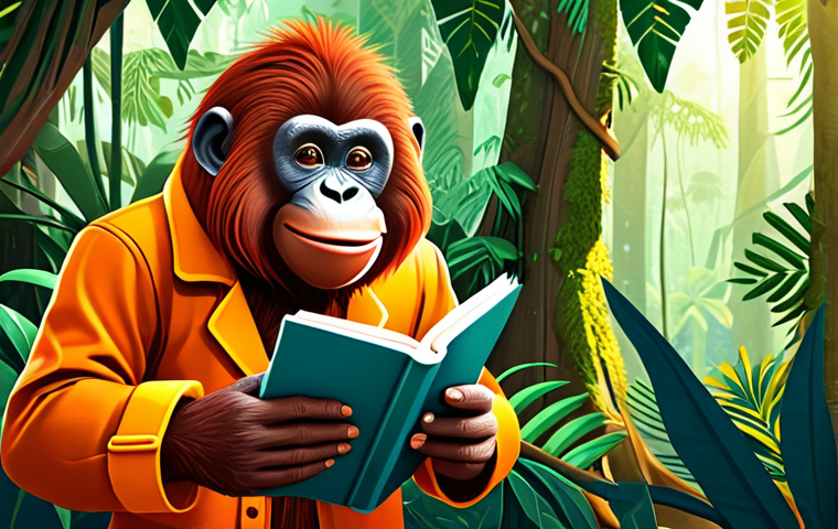 **

"A friendly, approachable character design for a Malaysian children's educational app. The character is a young Orangutan wearing a bright, fully clothed safari outfit and a songkok. He is holding a book. Background is a lush, stylized rainforest.  Perfect anatomy, correct proportions, well-formed hands, proper finger count, natural pose, vibrant colors, safe for work, appropriate content, fully clothed, family-friendly."

**