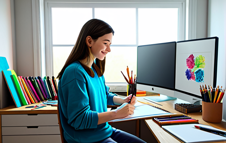 Aspiring Character Designer**

"A young, enthusiastic artist, fully clothed in comfortable casual wear, sketching character designs in a bright, home studio filled with art supplies, appropriate content, safe for work, perfect anatomy, natural proportions, professional digital art, vibrant colors, modest clothing."

**