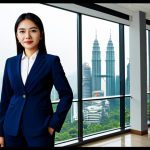 Business Professional**

"A confident businesswoman in a modest, tailored pantsuit, standing in a bright, modern office with large windows overlooking Kuala Lumpur, fully clothed, appropriate attire, safe for work, perfect anatomy, natural pose, professional photography, high quality."

**