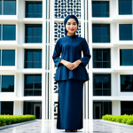 캐릭터디자인 자격증 학습에 필요한 도구 추천 - Modern Malaysian Architect**

A young architect, fully clothed in a modern baju kurung (modest and p...